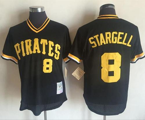 Mitchell and Ness 1982 Pirates #8 Willie Stargell Stitched Black Throwback MLB Jersey